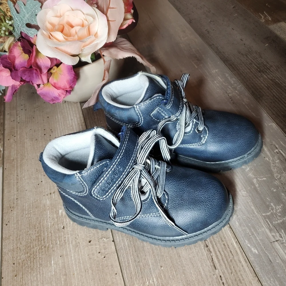Carter's Toddler Boy Navy Blue Mitch Boots High-Top Shoes Size 11M NWOT